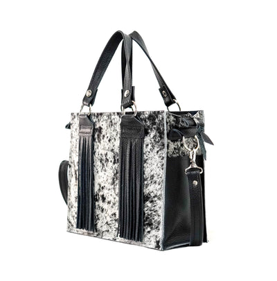 Minnie Pearl - Black & White w/ No Embossed-Minnie Pearl-Western-Cowhide-Bags-Handmade-Products-Gifts-Dancing Cactus Designs
