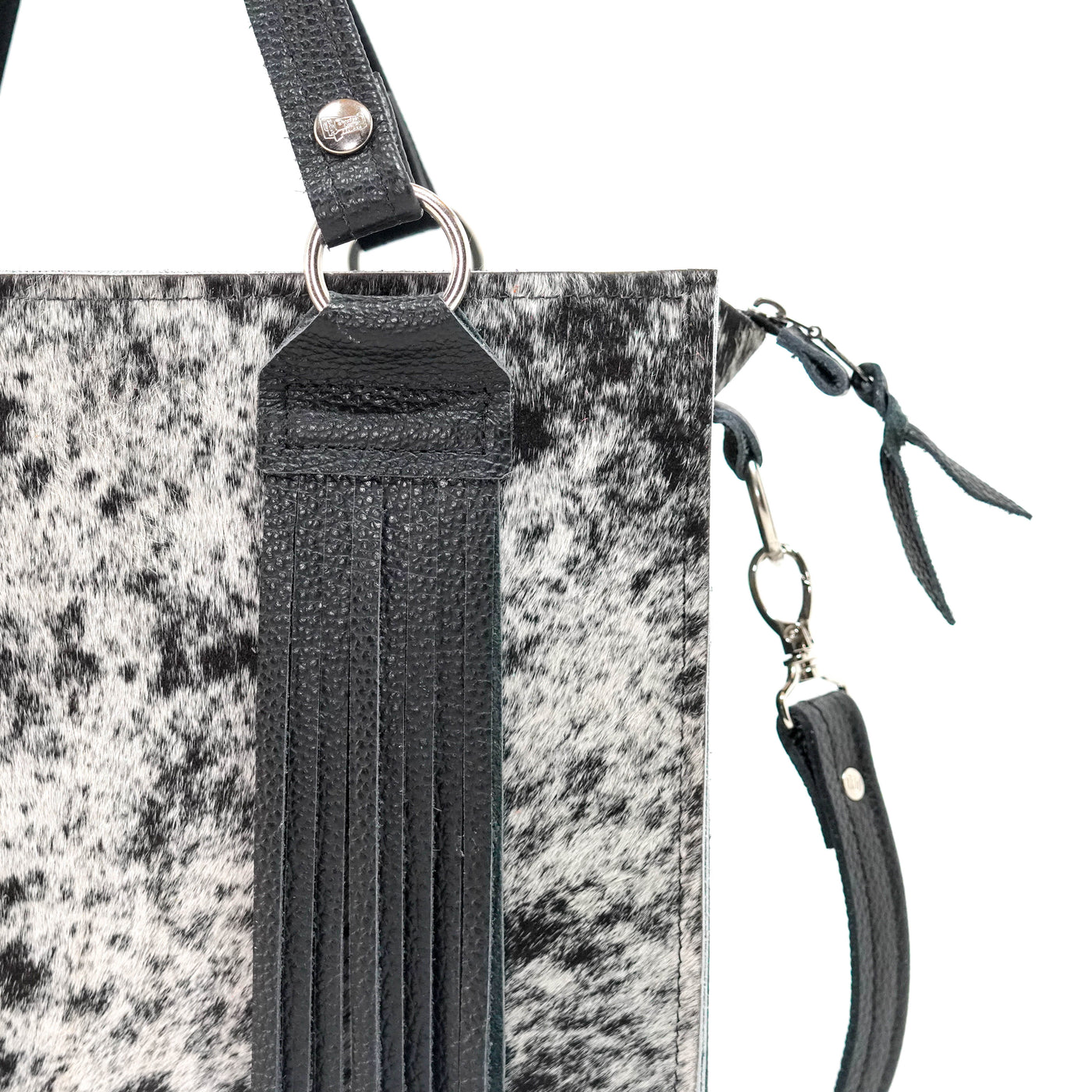 Minnie Pearl - Black & White w/ No Embossed-Minnie Pearl-Western-Cowhide-Bags-Handmade-Products-Gifts-Dancing Cactus Designs