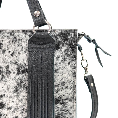 Minnie Pearl - Black & White w/ No Embossed-Minnie Pearl-Western-Cowhide-Bags-Handmade-Products-Gifts-Dancing Cactus Designs