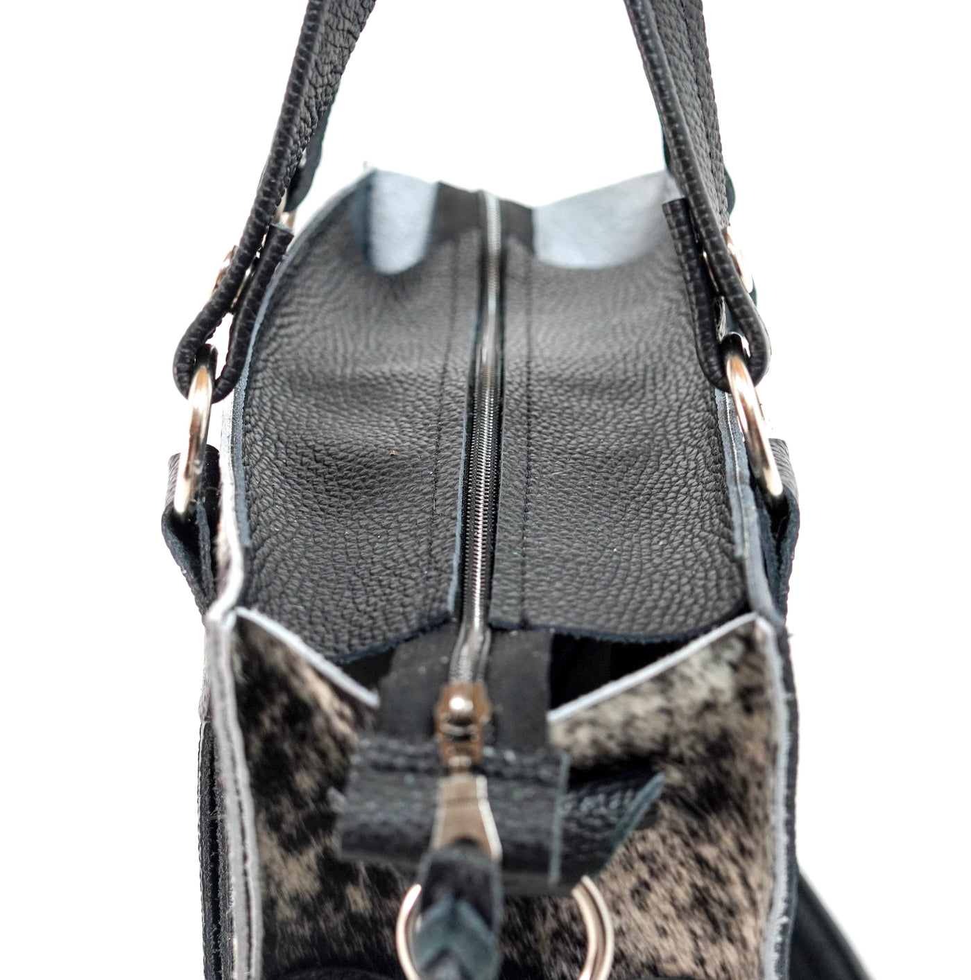 Minnie Pearl - Black & White w/ No Embossed-Minnie Pearl-Western-Cowhide-Bags-Handmade-Products-Gifts-Dancing Cactus Designs