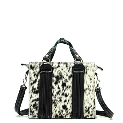 Minnie Pearl - Black & White w/ No Embossed-Minnie Pearl-Western-Cowhide-Bags-Handmade-Products-Gifts-Dancing Cactus Designs
