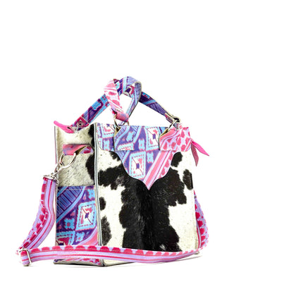 Minnie Pearl - Black & White w/ Unicorn Navajo-Minnie Pearl-Western-Cowhide-Bags-Handmade-Products-Gifts-Dancing Cactus Designs