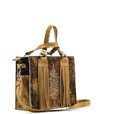 Minnie Pearl - Brindle w/ No Embossed-Minnie Pearl-Western-Cowhide-Bags-Handmade-Products-Gifts-Dancing Cactus Designs