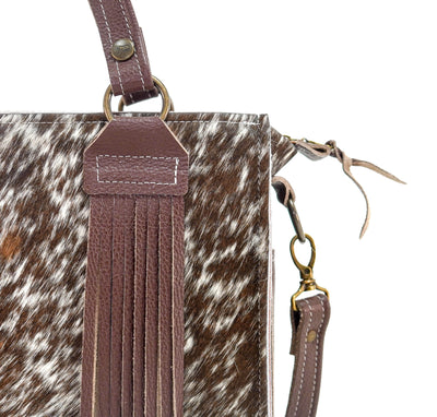Minnie Pearl - Chocolate & White w/ No Embossed-Minnie Pearl-Western-Cowhide-Bags-Handmade-Products-Gifts-Dancing Cactus Designs