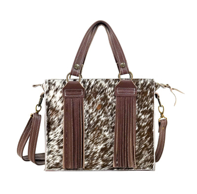 Minnie Pearl - Chocolate & White w/ No Embossed-Minnie Pearl-Western-Cowhide-Bags-Handmade-Products-Gifts-Dancing Cactus Designs