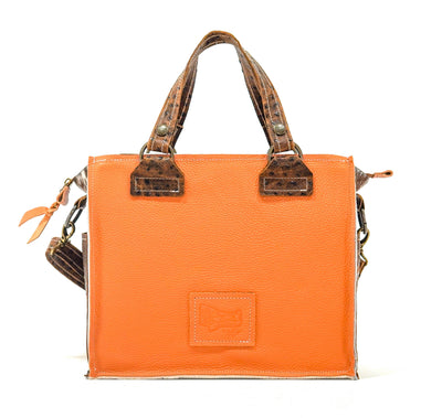 Minnie Pearl - Chocolate & White w/ Ostrich-Minnie Pearl-Western-Cowhide-Bags-Handmade-Products-Gifts-Dancing Cactus Designs