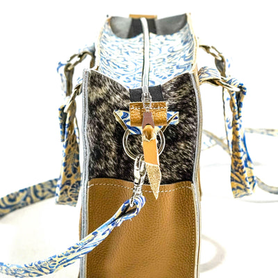 Minnie Pearl - Exotic Brindle w/ Galaxy Tool-Minnie Pearl-Western-Cowhide-Bags-Handmade-Products-Gifts-Dancing Cactus Designs