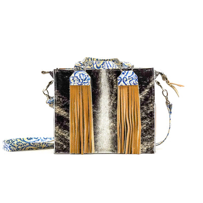 Minnie Pearl - Exotic Brindle w/ Galaxy Tool-Minnie Pearl-Western-Cowhide-Bags-Handmade-Products-Gifts-Dancing Cactus Designs