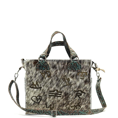 Minnie Pearl - Exotic Brindle w/ No Embossed-Minnie Pearl-Western-Cowhide-Bags-Handmade-Products-Gifts-Dancing Cactus Designs
