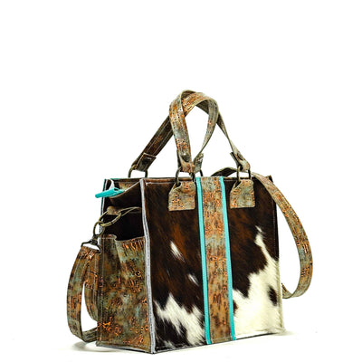 Minnie Pearl - Tricolor w/ Patina Driftwood-Minnie Pearl-Western-Cowhide-Bags-Handmade-Products-Gifts-Dancing Cactus Designs