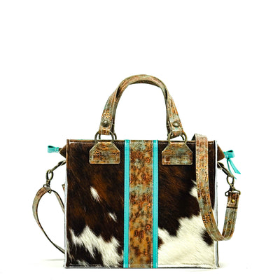 Minnie Pearl - Tricolor w/ Patina Driftwood-Minnie Pearl-Western-Cowhide-Bags-Handmade-Products-Gifts-Dancing Cactus Designs