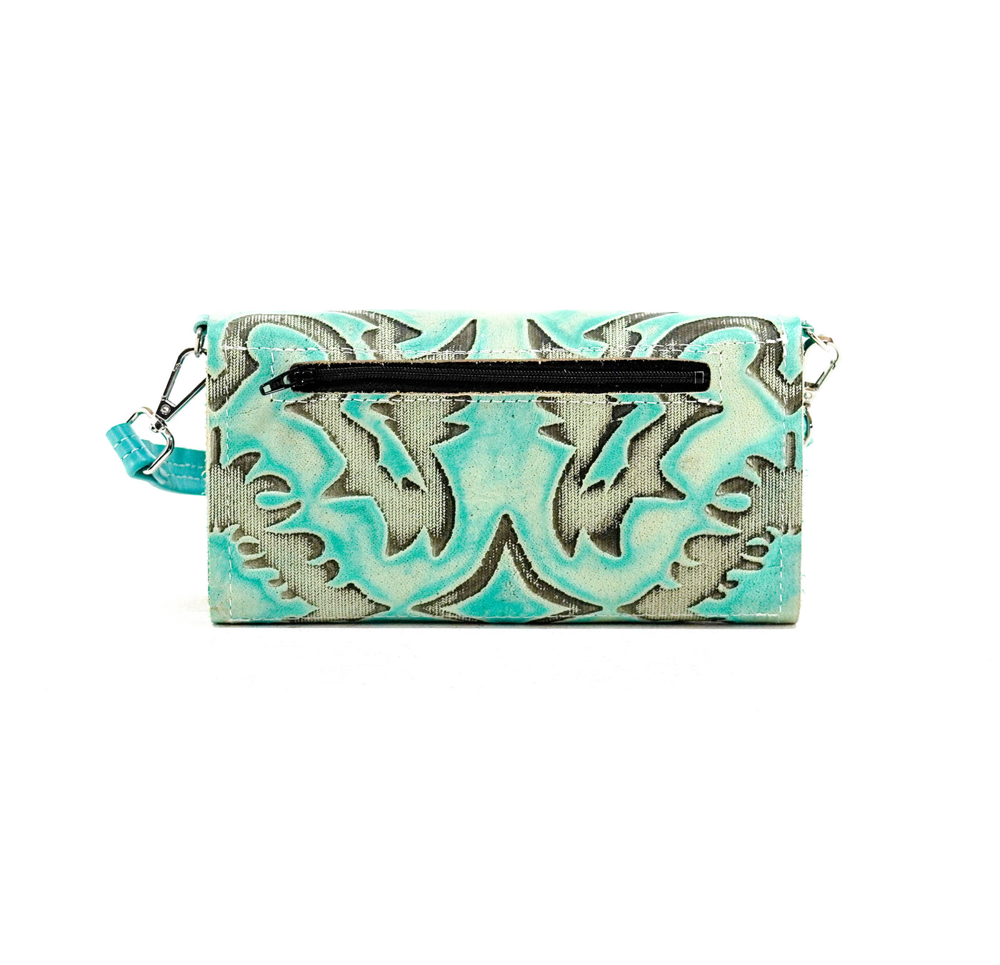 Miranda - All Embossed w/ Mint Laredo-Miranda-Western-Cowhide-Bags-Handmade-Products-Gifts-Dancing Cactus Designs