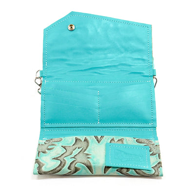 Miranda - All Embossed w/ Mint Laredo-Miranda-Western-Cowhide-Bags-Handmade-Products-Gifts-Dancing Cactus Designs