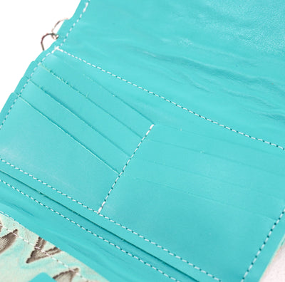 Miranda - All Embossed w/ Mint Laredo-Miranda-Western-Cowhide-Bags-Handmade-Products-Gifts-Dancing Cactus Designs