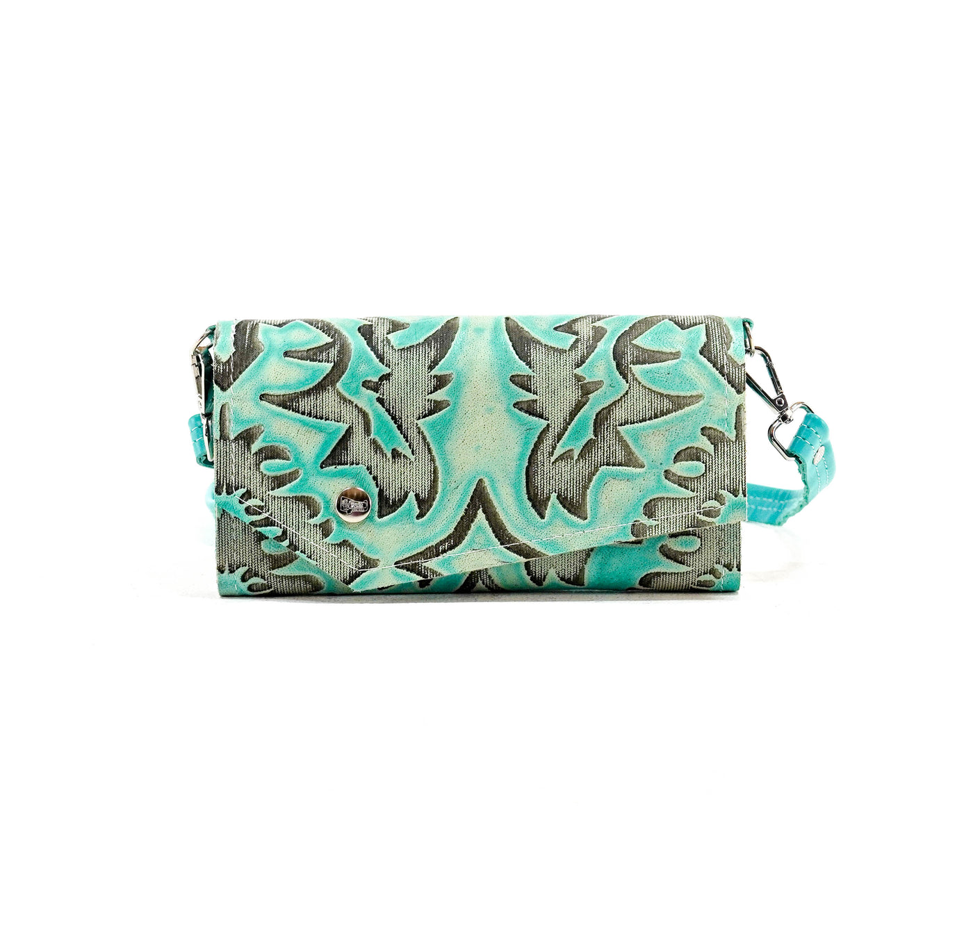 Miranda - All Embossed w/ Mint Laredo-Miranda-Western-Cowhide-Bags-Handmade-Products-Gifts-Dancing Cactus Designs