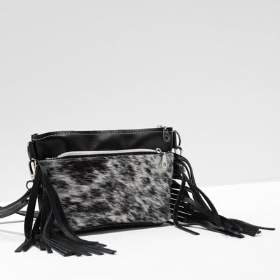 Miss Kitty - Black & White w/ No Embossed-Miss Kitty-Western-Cowhide-Bags-Handmade-Products-Gifts-Dancing Cactus Designs