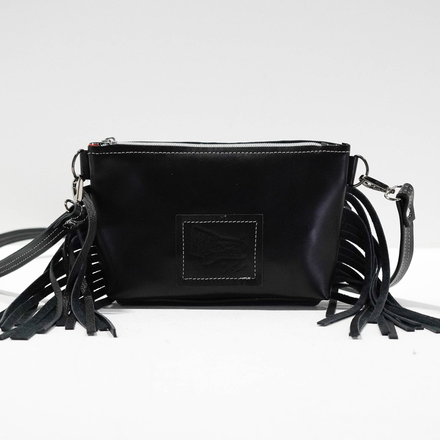 Miss Kitty - Black & White w/ No Embossed-Miss Kitty-Western-Cowhide-Bags-Handmade-Products-Gifts-Dancing Cactus Designs
