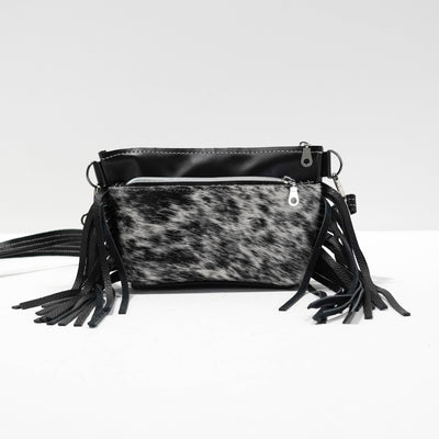 Miss Kitty - Black & White w/ No Embossed-Miss Kitty-Western-Cowhide-Bags-Handmade-Products-Gifts-Dancing Cactus Designs
