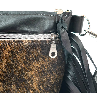 Miss Kitty - Brindle w/ Black Smooth Leather-Miss Kitty-Western-Cowhide-Bags-Handmade-Products-Gifts-Dancing Cactus Designs