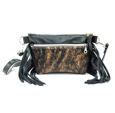 Miss Kitty - Brindle w/ Black Smooth Leather-Miss Kitty-Western-Cowhide-Bags-Handmade-Products-Gifts-Dancing Cactus Designs