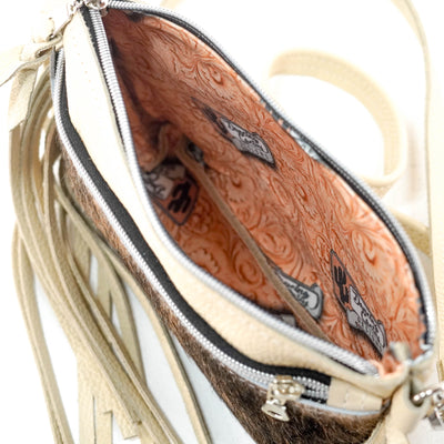 Miss Kitty - Brindle w/ Bone Leather-Miss Kitty-Western-Cowhide-Bags-Handmade-Products-Gifts-Dancing Cactus Designs