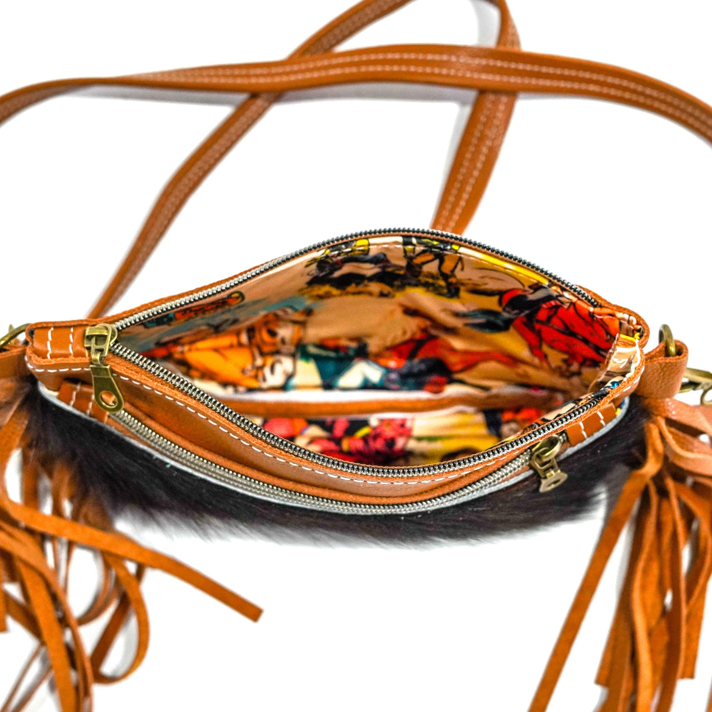 Miss Kitty - Red Brindle w/ Dulce De Leche Leather-Miss Kitty-Western-Cowhide-Bags-Handmade-Products-Gifts-Dancing Cactus Designs