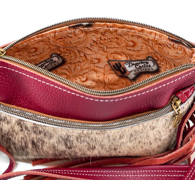 Miss Kitty - Roan w/ Red Pebble Leather-Miss Kitty-Western-Cowhide-Bags-Handmade-Products-Gifts-Dancing Cactus Designs