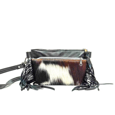 Miss Kitty - Tricolor w/ Black Leather-Miss Kitty-Western-Cowhide-Bags-Handmade-Products-Gifts-Dancing Cactus Designs