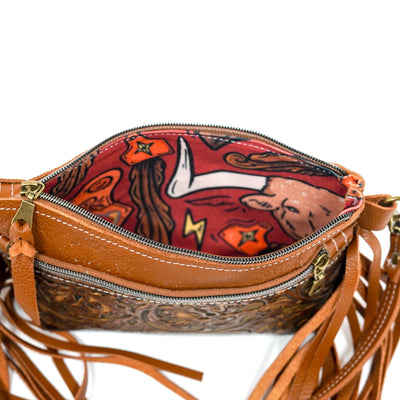 Miss Kitty - Wyoming Tool w/ Dulce De Leche Leather-Miss Kitty-Western-Cowhide-Bags-Handmade-Products-Gifts-Dancing Cactus Designs