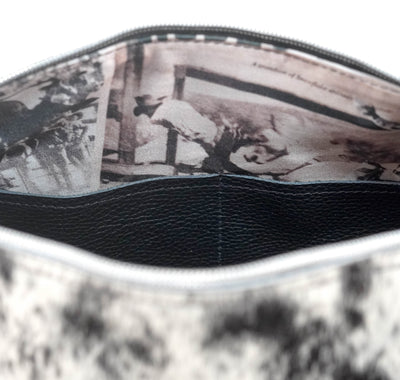 Oakley - Black & White w/ Burgundy Dallas Tool-Oakley-Western-Cowhide-Bags-Handmade-Products-Gifts-Dancing Cactus Designs
