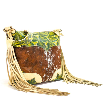 Oakley - Longhorn w/ Mountain View Skulls-Oakley-Western-Cowhide-Bags-Handmade-Products-Gifts-Dancing Cactus Designs