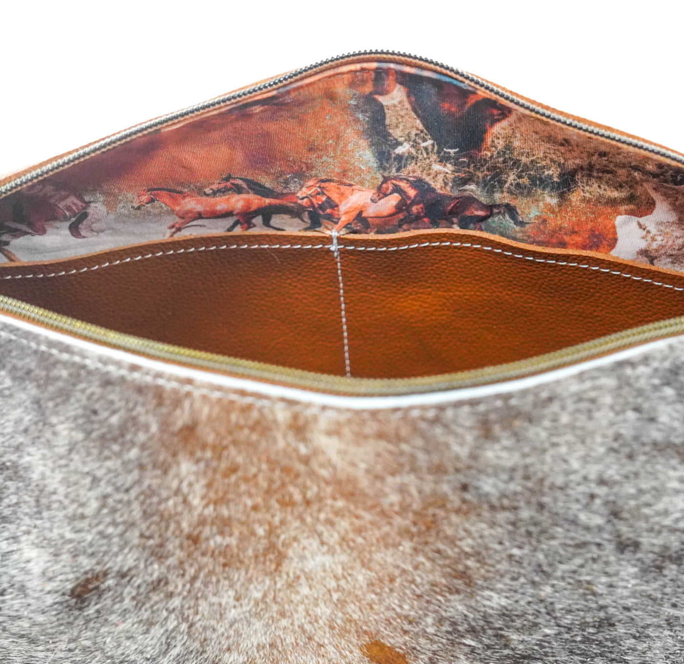 Oakley - Longhorn w/ Ostrich-Oakley-Western-Cowhide-Bags-Handmade-Products-Gifts-Dancing Cactus Designs