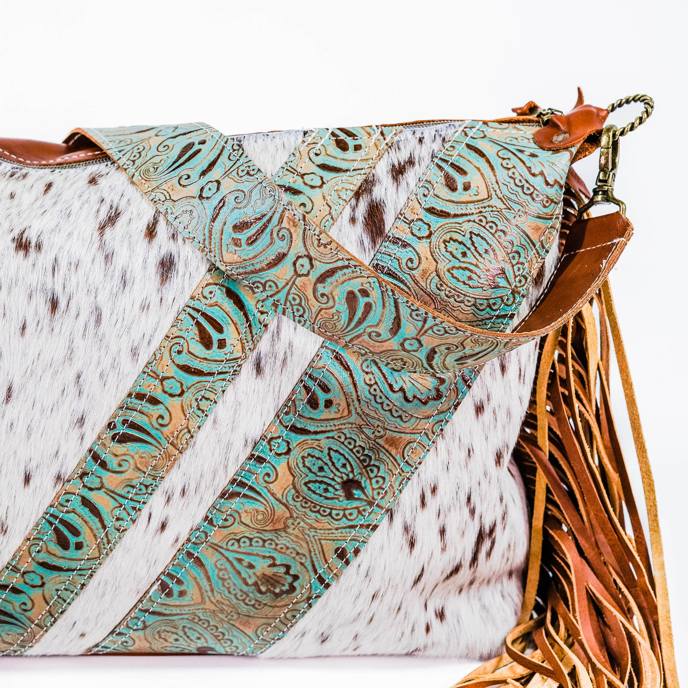Oakley - Longhorn w/ Venetian Tool-Oakley-Western-Cowhide-Bags-Handmade-Products-Gifts-Dancing Cactus Designs