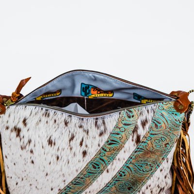 Oakley - Longhorn w/ Venetian Tool-Oakley-Western-Cowhide-Bags-Handmade-Products-Gifts-Dancing Cactus Designs