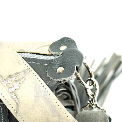 Oakley - Salt & Pepper w/ Ghost Skulls-Oakley-Western-Cowhide-Bags-Handmade-Products-Gifts-Dancing Cactus Designs