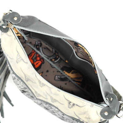 Oakley - Salt & Pepper w/ Ghost Skulls-Oakley-Western-Cowhide-Bags-Handmade-Products-Gifts-Dancing Cactus Designs