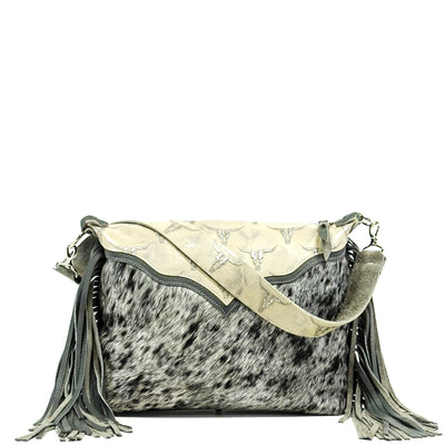 Oakley - Salt & Pepper w/ Ghost Skulls-Oakley-Western-Cowhide-Bags-Handmade-Products-Gifts-Dancing Cactus Designs