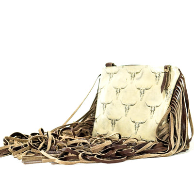 Patsy - All Embossed w/ Ghost Skulls-Sling Bag-Western-Cowhide-Bags-Handmade-Products-Gifts-Dancing Cactus Designs