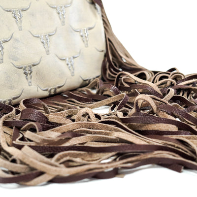 Patsy - All Embossed w/ Ghost Skulls-Sling Bag-Western-Cowhide-Bags-Handmade-Products-Gifts-Dancing Cactus Designs