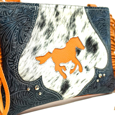 Patsy - Black & White w/ Blue Jean Tool-Patsy-Western-Cowhide-Bags-Handmade-Products-Gifts-Dancing Cactus Designs