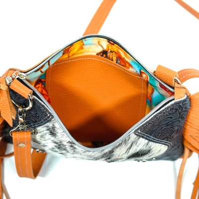 Patsy - Black & White w/ Blue Jean Tool-Patsy-Western-Cowhide-Bags-Handmade-Products-Gifts-Dancing Cactus Designs