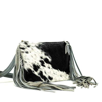 Patsy - Black & White w/ Grey Pebble Leather-Patsy-Western-Cowhide-Bags-Handmade-Products-Gifts-Dancing Cactus Designs