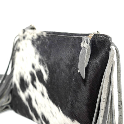 Patsy - Black & White w/ Grey Pebble Leather-Patsy-Western-Cowhide-Bags-Handmade-Products-Gifts-Dancing Cactus Designs