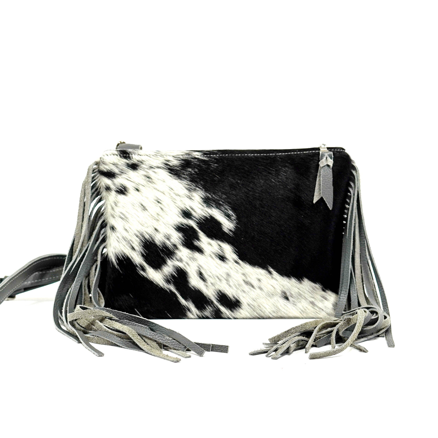 Patsy - Black & White w/ Grey Pebble Leather-Patsy-Western-Cowhide-Bags-Handmade-Products-Gifts-Dancing Cactus Designs