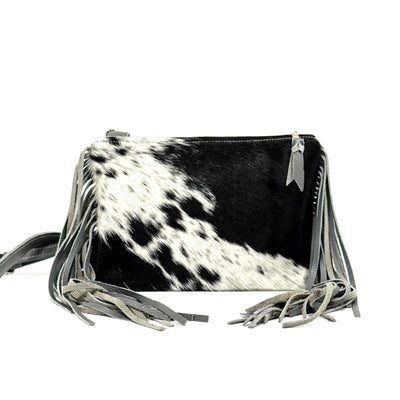 Patsy - Black & White w/ Grey Pebble Leather-Patsy-Western-Cowhide-Bags-Handmade-Products-Gifts-Dancing Cactus Designs