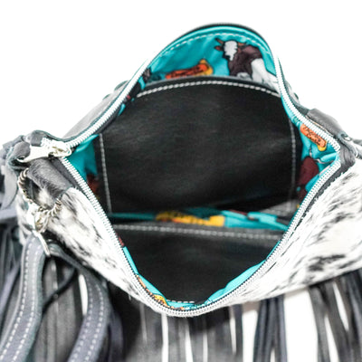 Patsy - Black & White w/ No Embossed-Patsy-Western-Cowhide-Bags-Handmade-Products-Gifts-Dancing Cactus Designs