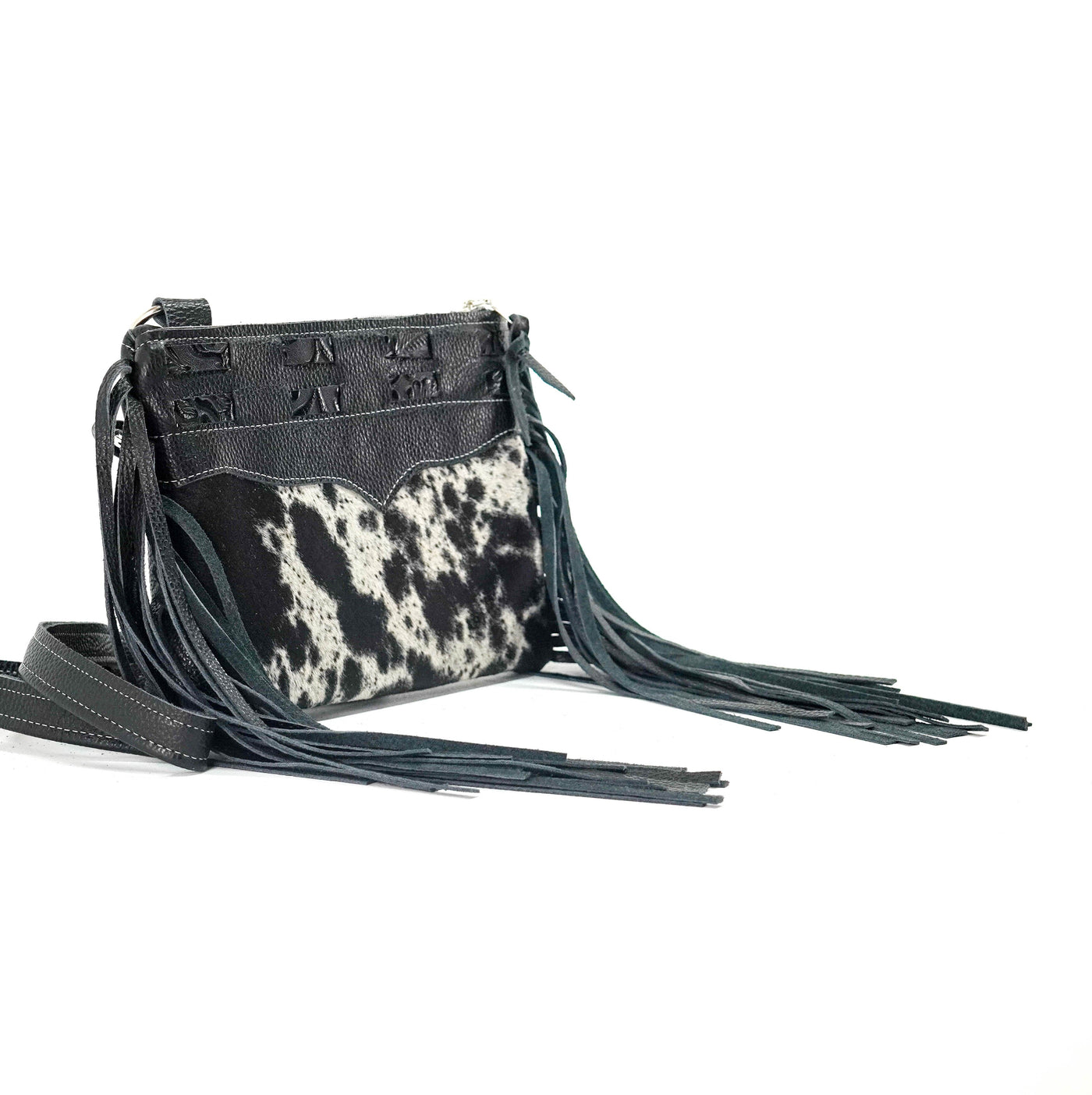 Patsy - Black & White w/ Onyx Tool-Patsy-Western-Cowhide-Bags-Handmade-Products-Gifts-Dancing Cactus Designs