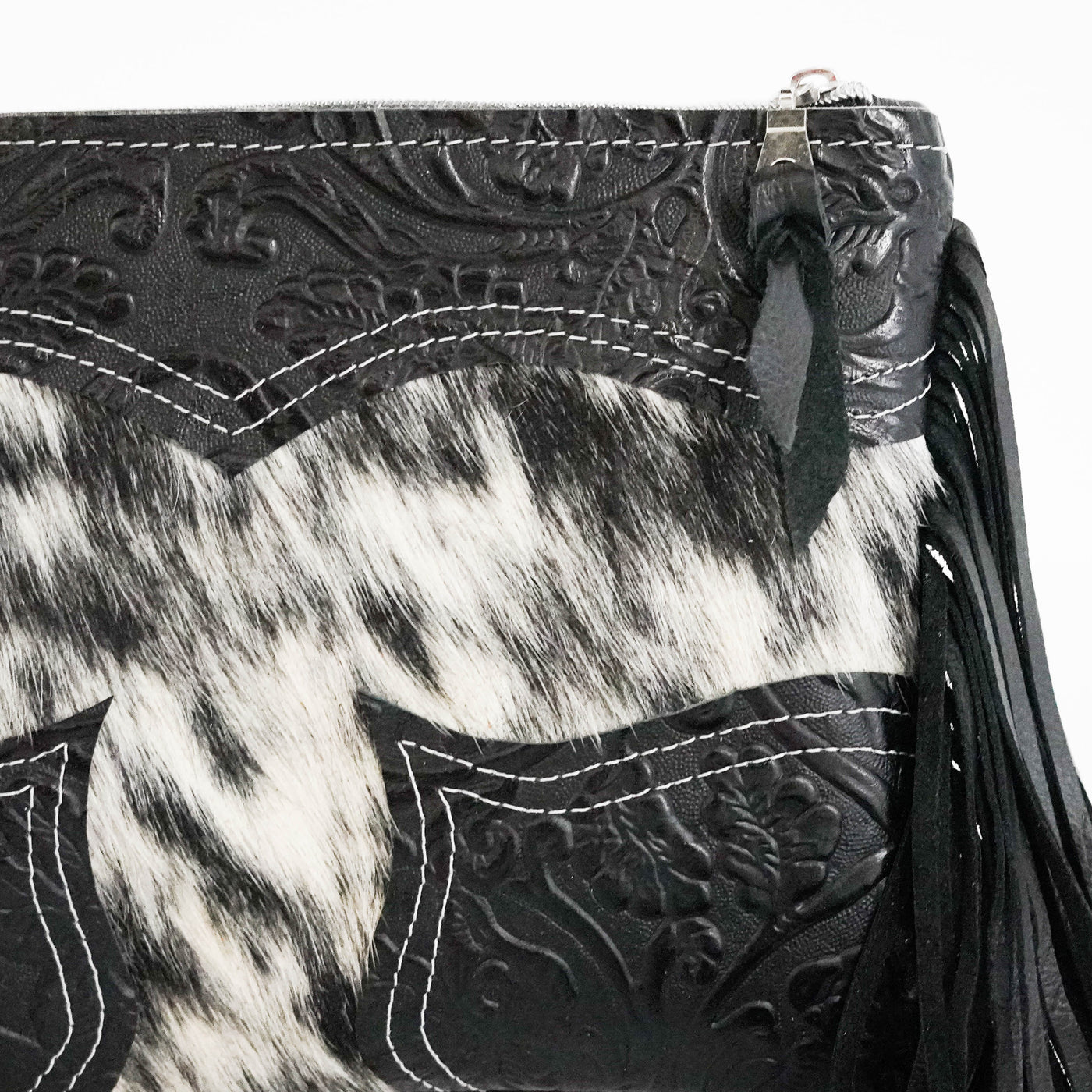 Patsy - Black & White w/ Onyx Tool-Patsy-Western-Cowhide-Bags-Handmade-Products-Gifts-Dancing Cactus Designs