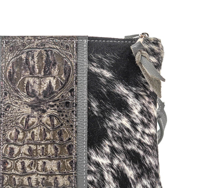 Patsy - Black & White w/ Smokeshow Croc-Patsy-Western-Cowhide-Bags-Handmade-Products-Gifts-Dancing Cactus Designs
