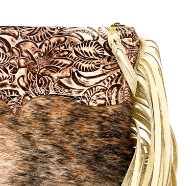 Patsy - Brindle w/ Ivory & Brown Dallas Tool-Patsy-Western-Cowhide-Bags-Handmade-Products-Gifts-Dancing Cactus Designs